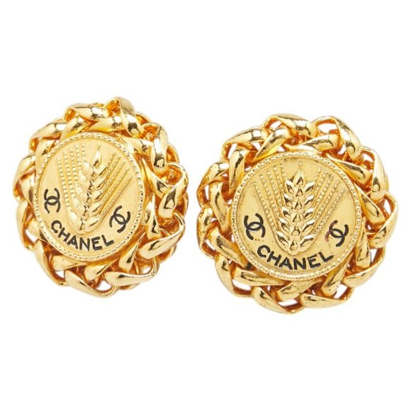 CHANEL Gold Coco Mark Earrings - Picture 1 of 6
